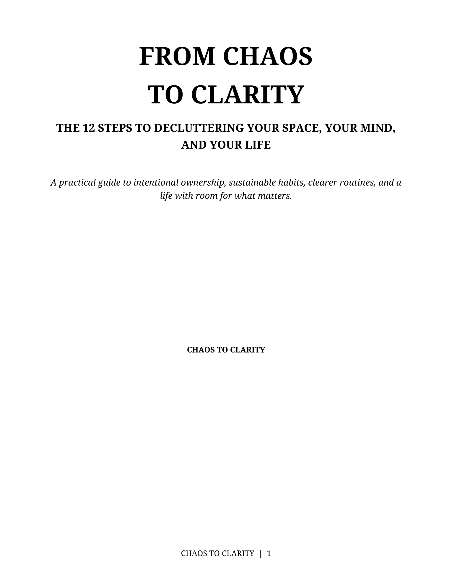 From Chaos to Clarity 2026 Master Edition ebook cover